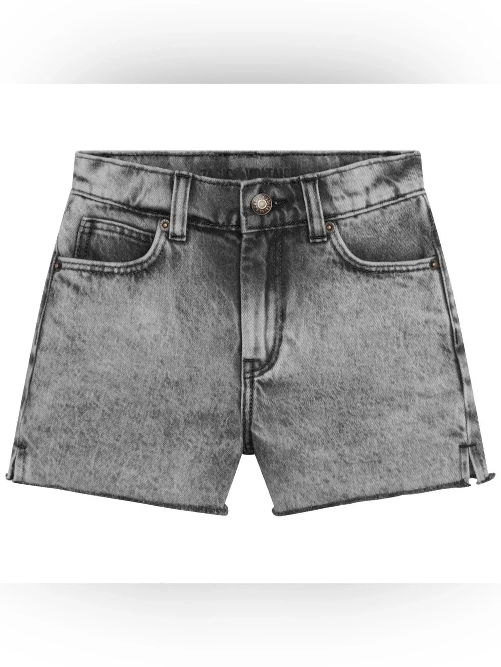 Zadig & Voltaire Acid Wash Gray Denim Cutoff Jean Shorts Raw Cut Hem size XS 12
